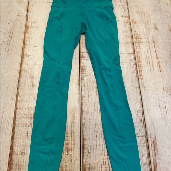 lululemon athletica Pants - Lululemon‎ high rise Vibrant Teal Leggings Women size 2